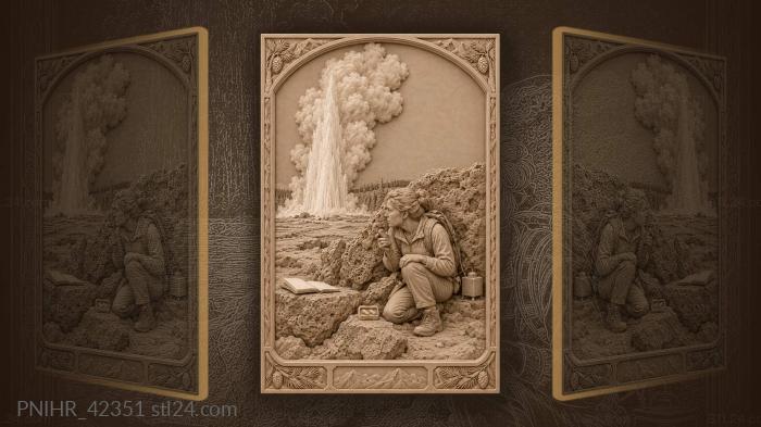Geyser watch scientist timing eruption 3d STL model