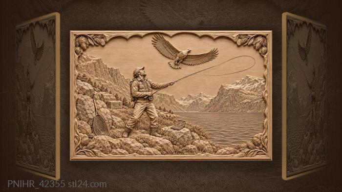 Sea eagle circling above the fjord 3d STL model