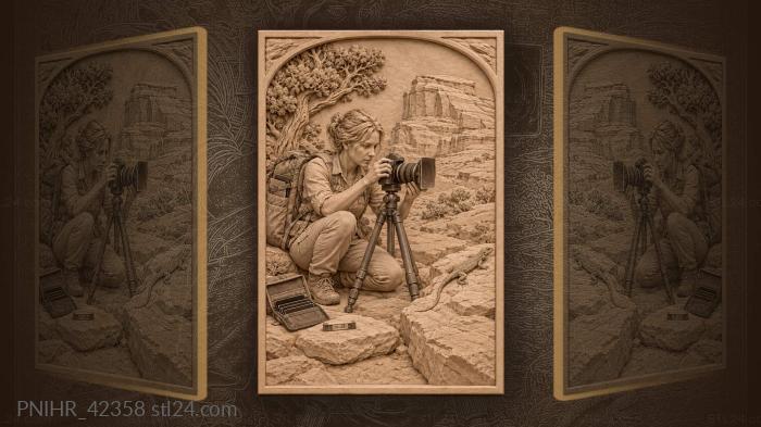 Desert photographer with lizard companion 3d STL model