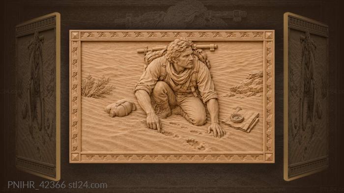 Desert tracker searching for signs 3d STL model