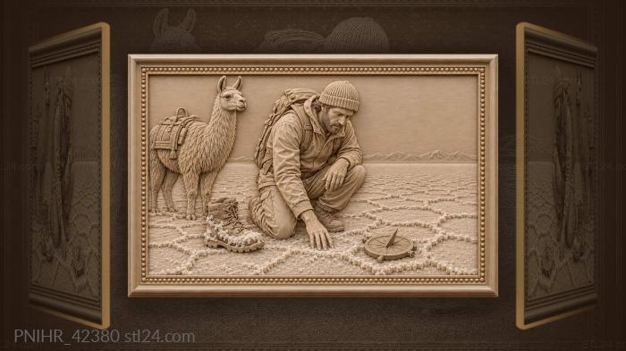 Salar de uyuni trekker and llama 3d STL model