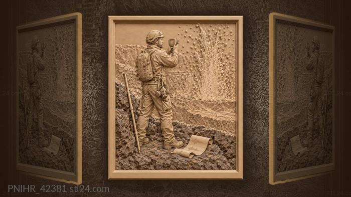 Volcanologist at kilauea lava fountain 3d STL model