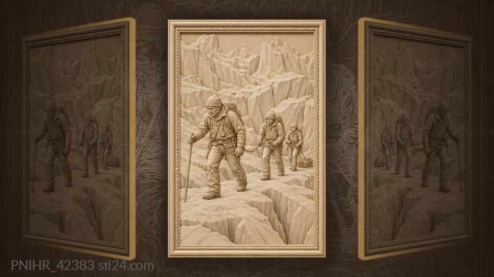 Aletsch glacier alpine rescue scene 3d STL model