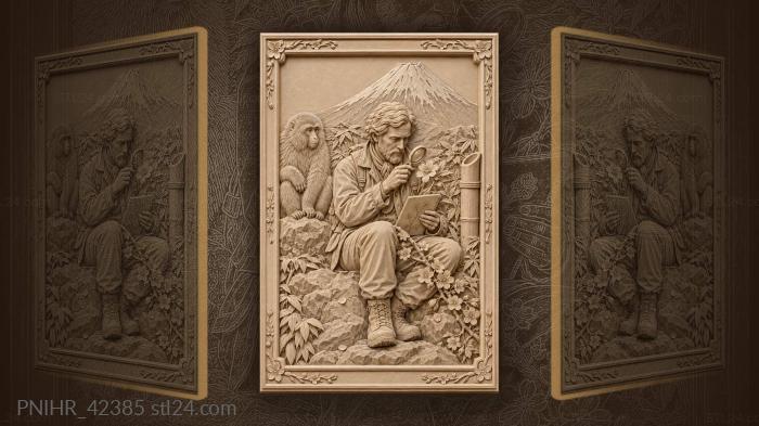 Fuji botanist and snow monkey 3d STL model