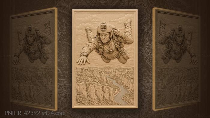 Skydiver above verdon gorge descent 3d STL model