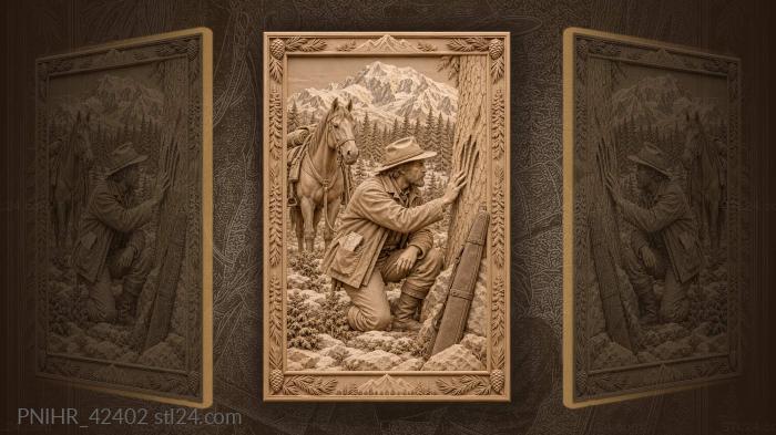 Scout touches scratches on tree 3d STL model