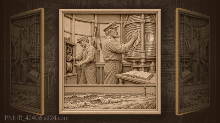 Hatteras lighthouse keeper and assistant 3d STL model