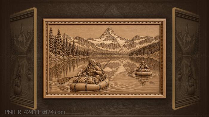 Assiniboine glacial lake rafting adventure 3d STL model