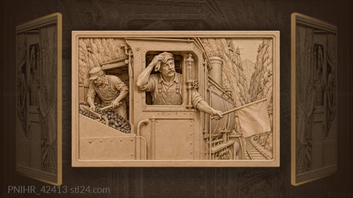 Mittenwald gorge locomotive train scene 3d STL model
