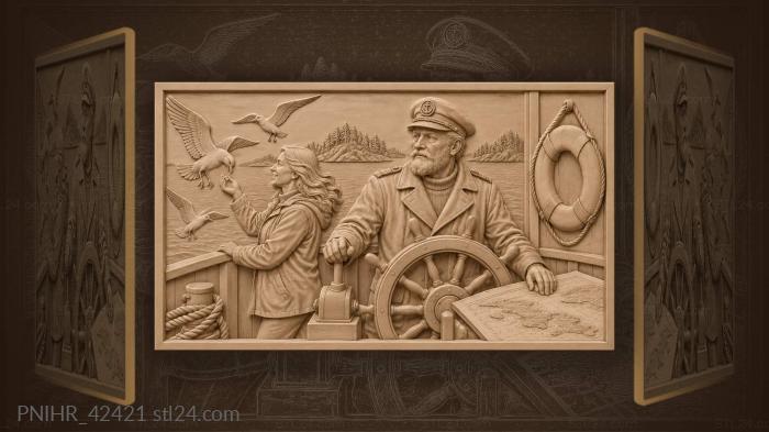 Captain steers among island shores 3d STL model