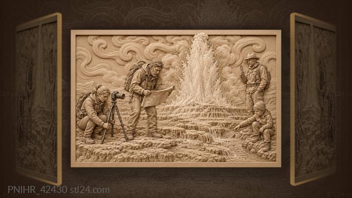 Mapmaker works while photographer steadies tripod 3d STL model