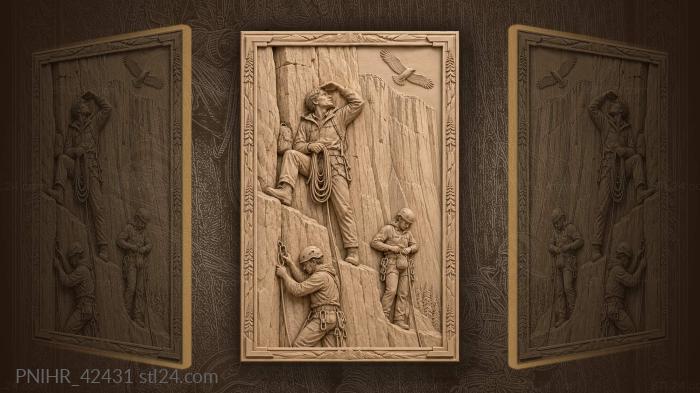 Yosemite climb with circling hawk 3d STL model