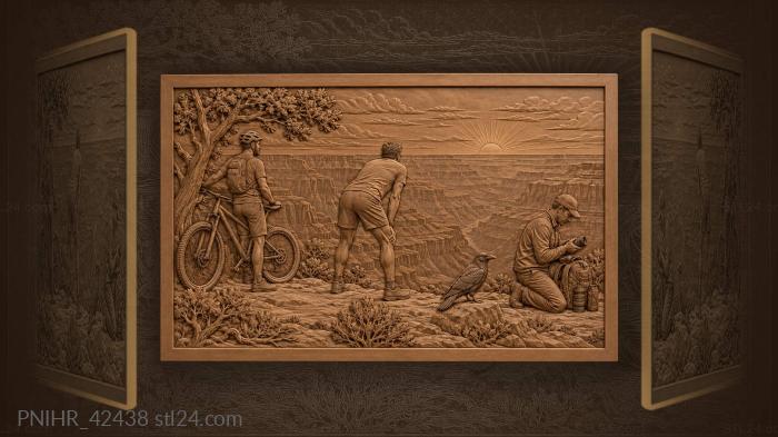 Grand canyon sunset runners cyclist raven 3d STL model
