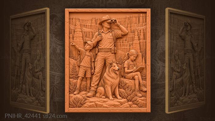 Ranger overlooking bryce canyon vista 3d STL model