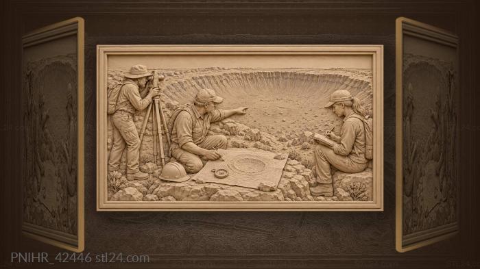 Arizona crater survey team fieldwork 3d STL model