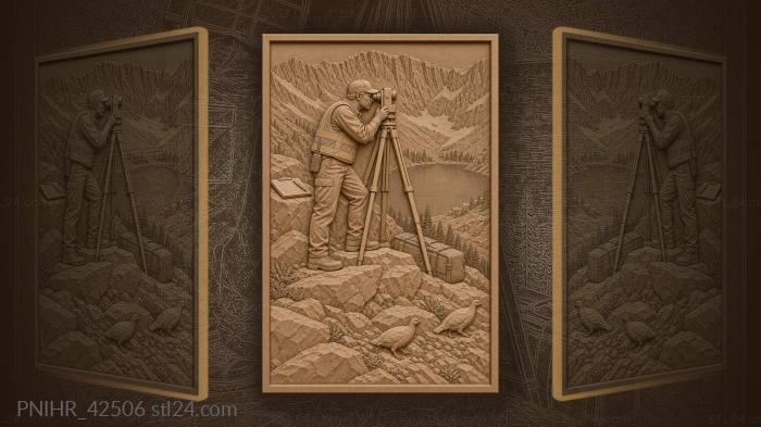 Mapmaker surveys slope beside ptarmigans 3d STL model