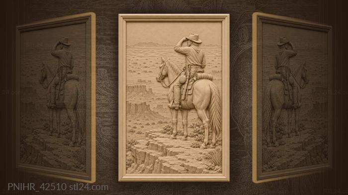 Desert rider overlooking vast basin 3d STL model