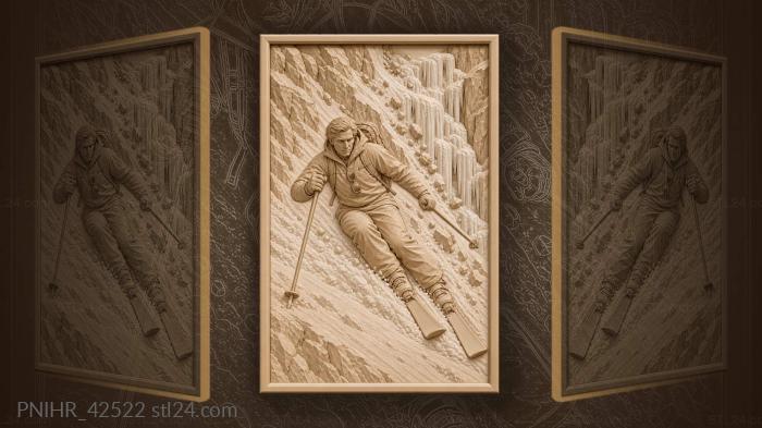 Ice shards chase skier down gully 3d STL model