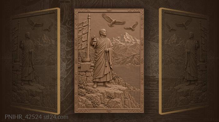 Monk by sacred lake eagles 3d STL model