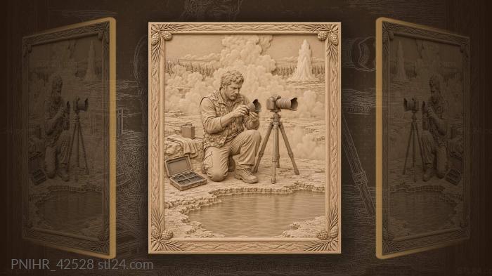 Photographer by hot spring steam 3d STL model