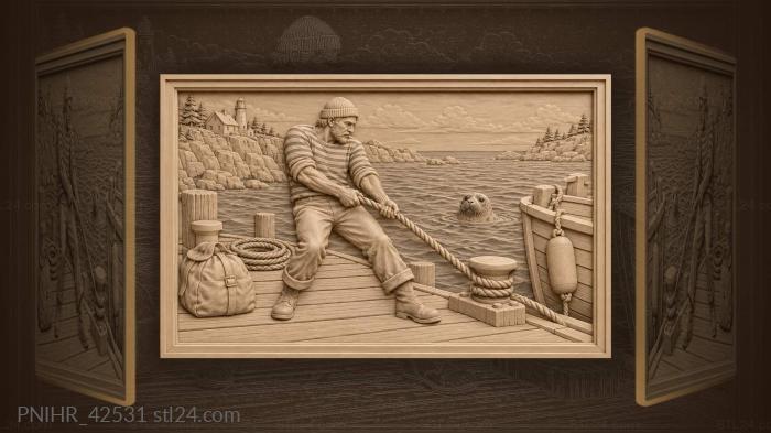 Seal surfaces as sailor secures line 3d STL model