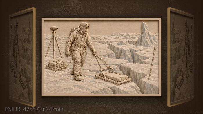 Glaciologist guides radar across ice 3d STL model