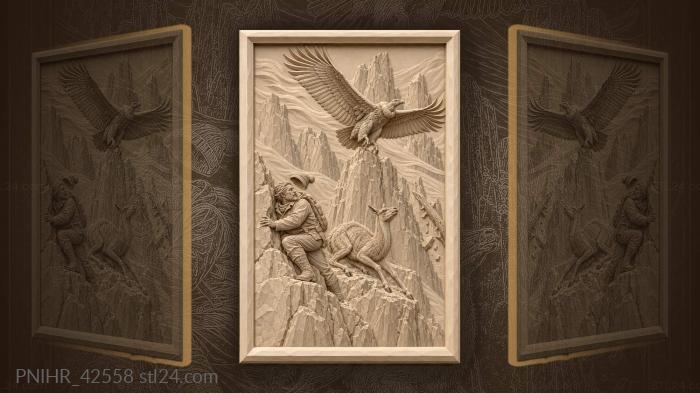 Torres del paine wind and condor 3d STL model