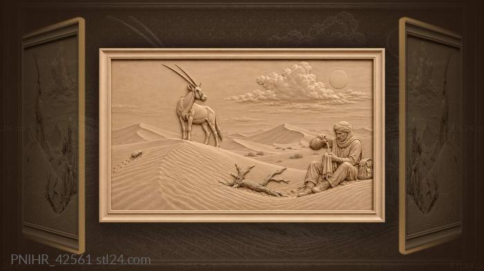 Traveler soaks scarf beneath watchful oryx 3d STL model