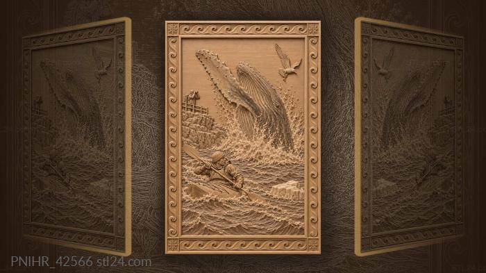 Kayaker escapes breaching whale 3d STL model