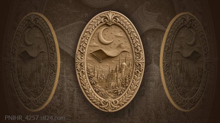 Magic carpet under starry moon 3d STL model