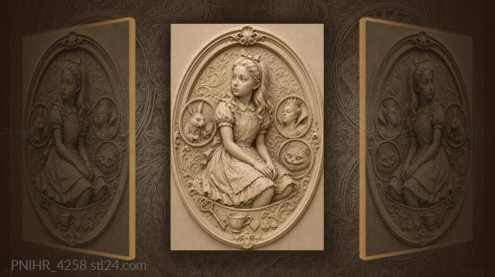 Alice and wonderland whimsical characters 3d STL model