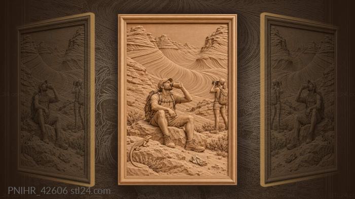 Arizona hiker midday sandstone rest 3d STL model