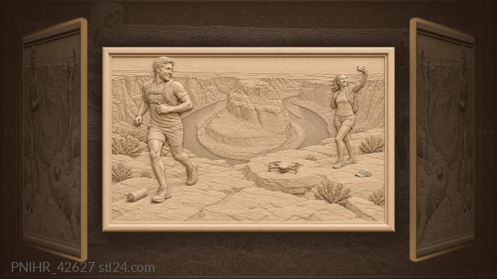 Horseshoe bend runners scenic vista 3d STL model