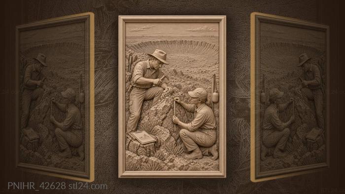 Arizona crater geologist at work 3d STL model