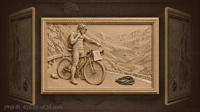 Cyclist on romanian mountain road 3d STL model