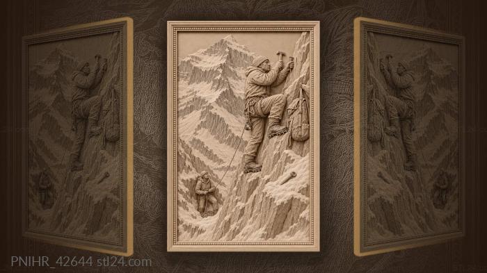 Robson mountain climber securing the route 3d STL model