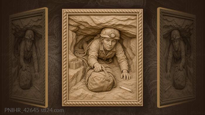 Georgia cave explorer narrow passage 3d STL model