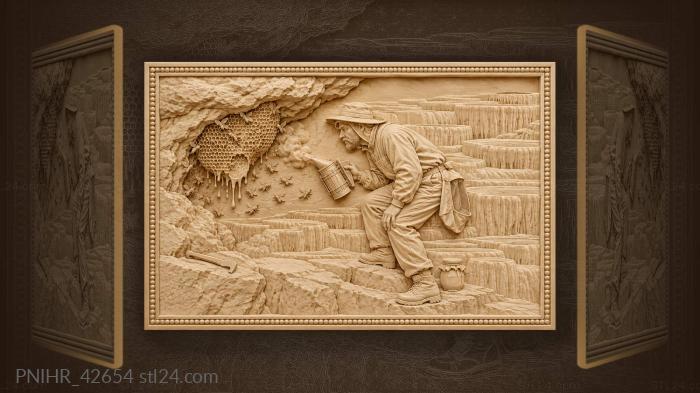Beekeeper and pamukkale honeycomb discovery 3d STL model