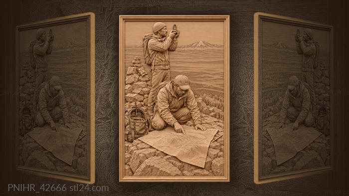 Colorado peak map and compass 3d STL model