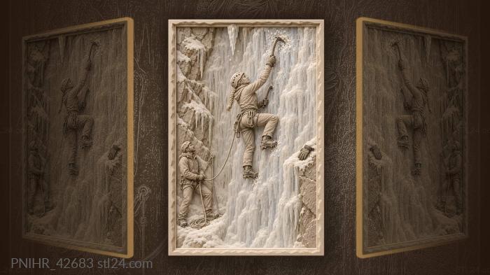 Ascending woman strikes the frozen cascade 3d STL model