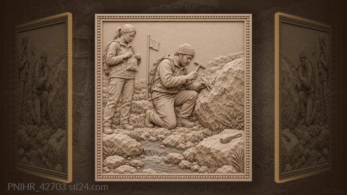 Survey geologist bags a freshly chipped sample 3d STL model