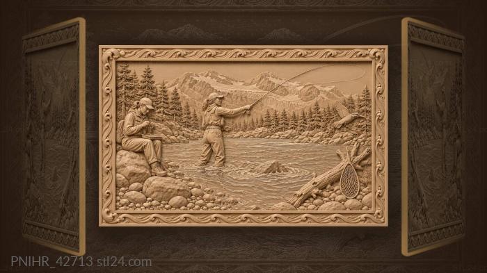 Tying a new fly on the gravel bar 3d STL model