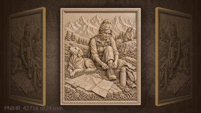 Mountain rest with faithful companion 3d STL model