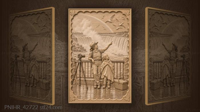 Niagara falls ranger and child mist 3d STL model