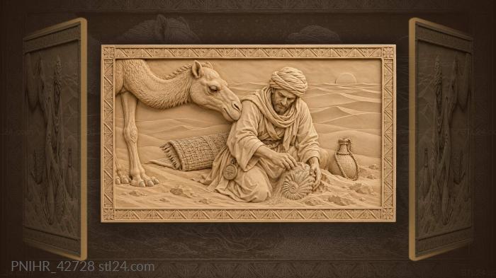 Camel distracts guide examining fossil shell 3d STL model