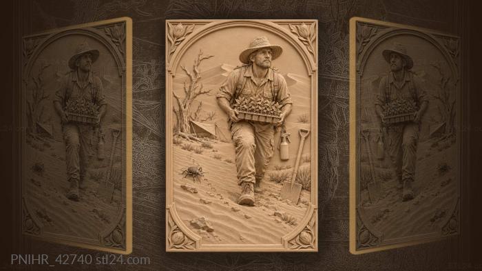 Straw hat among the dead acacias 3d STL model