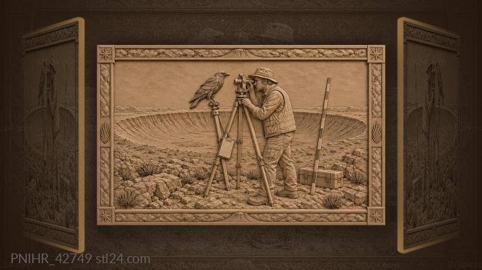 Surveyor at meteor crater arizona 3d STL model