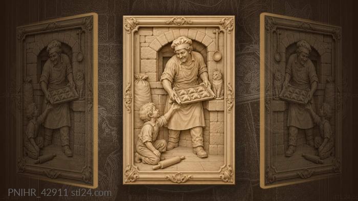 From oven baker lifts rolls for boy 3d STL model