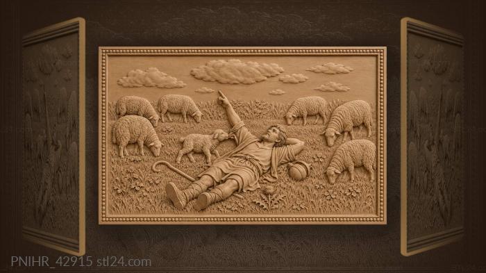 Shepherd dreaming among peaceful clouds 3d STL model