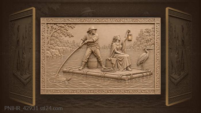 Ferryman raft river heron lantern 3d STL model